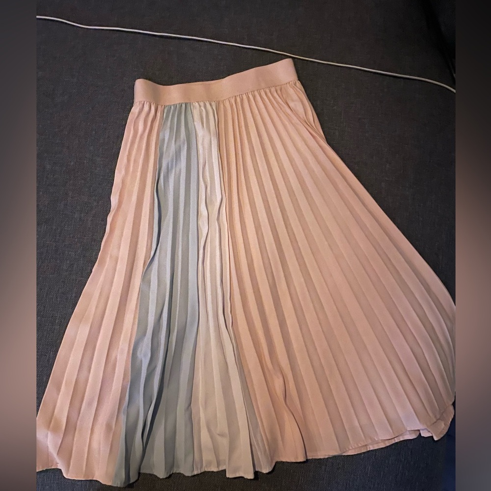 Kate Kasin small pleated skirt worn twice (color block)